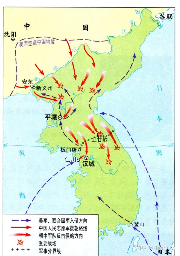 热情地投入新国家建设时,东北边境硝烟再起,1950年6月份,朝鲜内战爆发