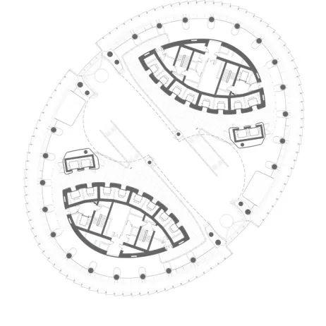 向左滑动查看:丽泽soho底层至顶层平面图扎哈·哈迪德建筑事务所