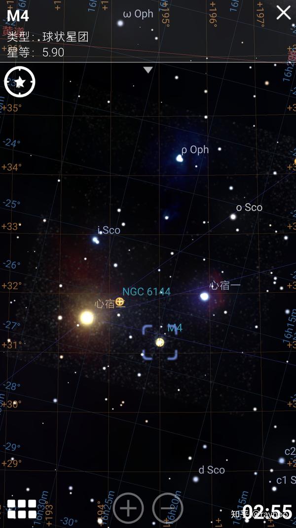 m4 心宿一心宿二比较亮很容易找到中间偏下的m4,不过看着想星点完全看