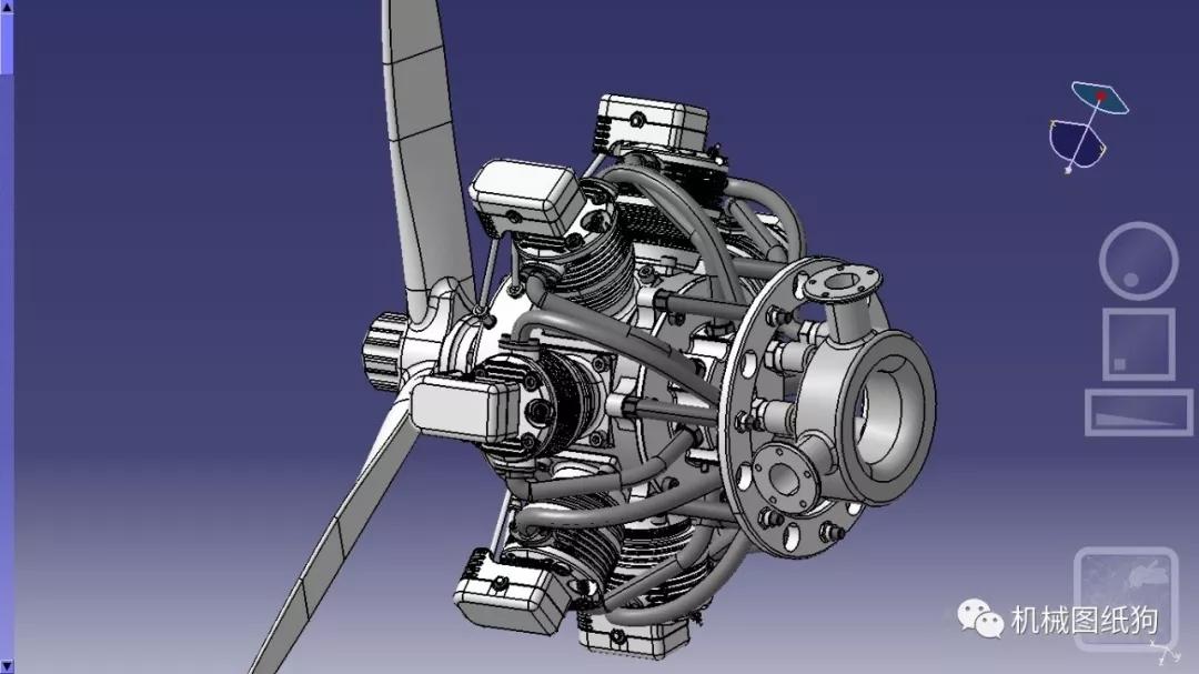 发动机电机radialengine七缸星型引擎发动机3d图纸catia设计