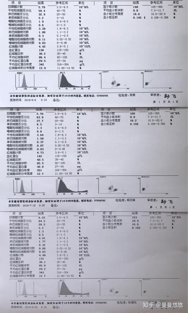 血常规各项指标正常,白细胞,红细胞及血小板指标正常.