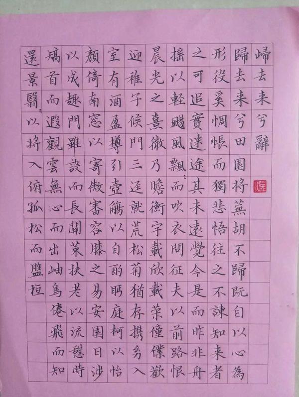 陶渊明《归去来兮辞》手写钢笔字笔友钢笔书法习作欣赏