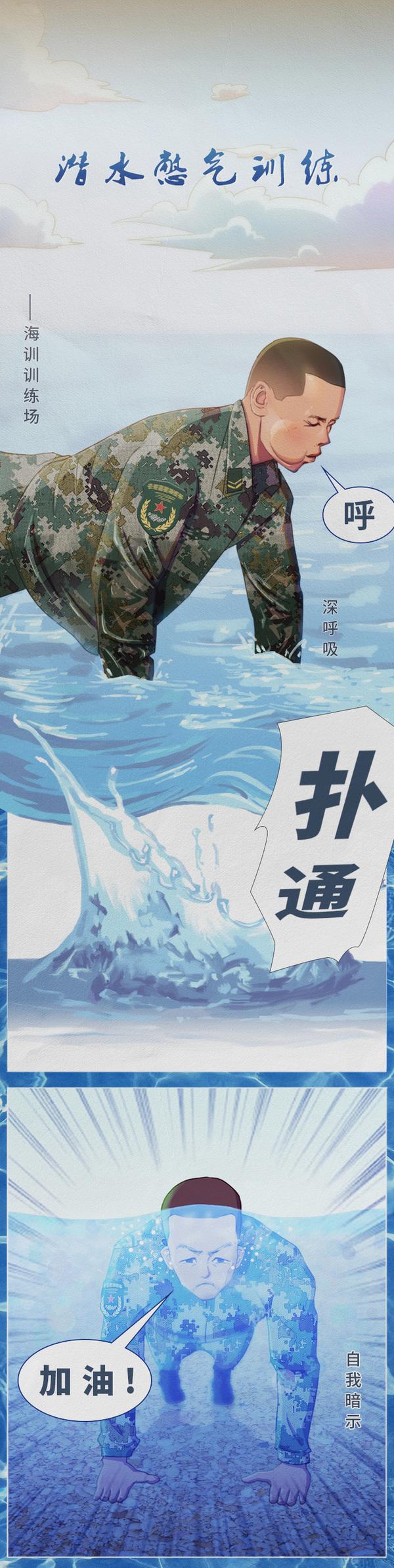 【军视萌漫】盛夏时节,兵哥哥们在海训场上"劈波斩浪"