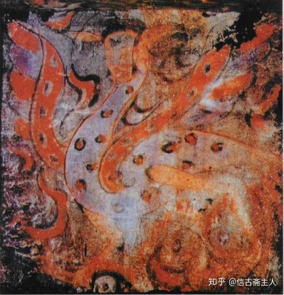 西汉 墓室壁画中的人面鸟形象 1976年河南洛阳西汉卜千秋墓出土