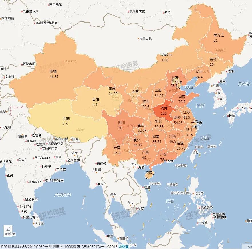 2021年各省区高考人数及考试模式地图