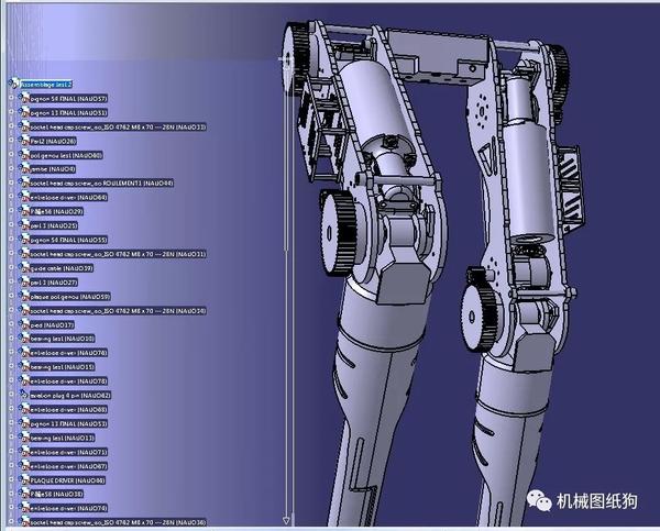 机器人stinger人形机器人机械腿结构3d图纸step格式