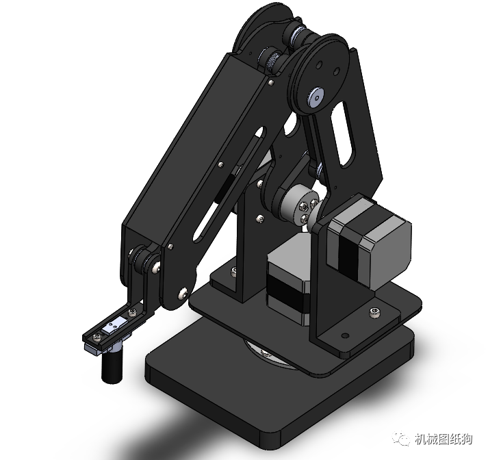 solidworks机械臂图纸,solidworks机械零件图 机器人简易钣金结构三轴机械臂模型3d图纸solidworks附工程图