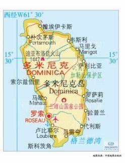多米尼克位置地图(来源:商务部网站)