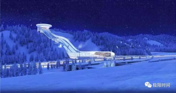 如上图,为2022年北京冬奥会国家跳台滑雪中心效果图,场地位于张家口