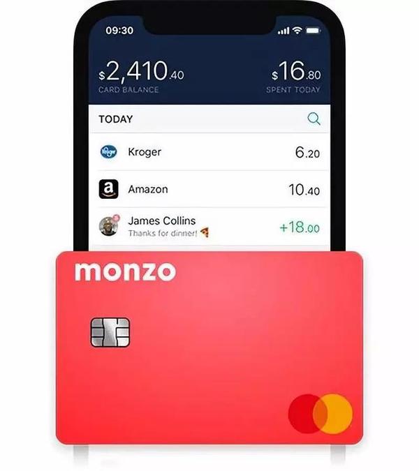 monzo | 不用去银行就能办的英国"网红"银行卡