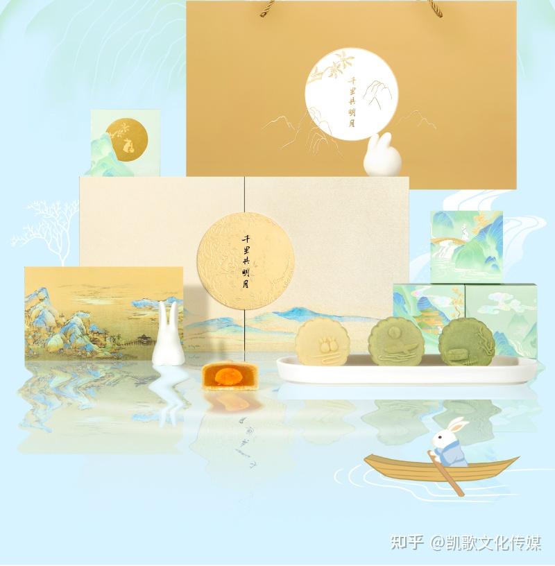 故宫淘宝文创稻香村千里江山图中秋月饼礼盒送礼蛋黄豆淘宝2,迪士尼