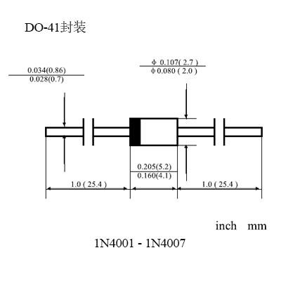 1n4007整流二极管电压1000v电流1a