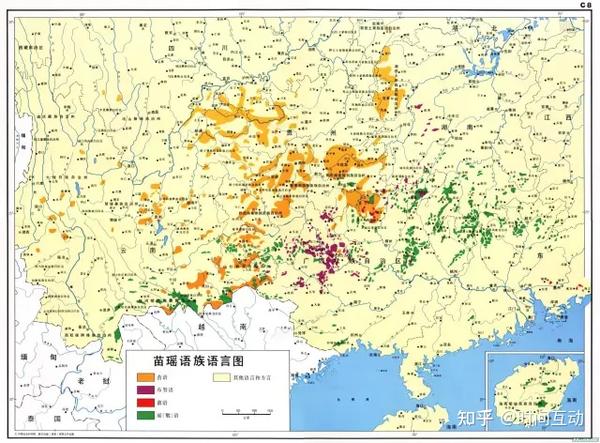 东北,内蒙,青海,甘肃,新疆 海南岛,台湾岛少数民族语言分布图 注:在上