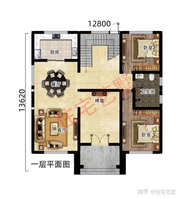 新中式农村二层别墅,外观复古典雅户型舒适