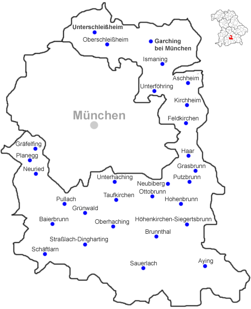 münchen,是德国巴伐利亚州人口最多的一个县,隶属于上巴伐利亚行政区