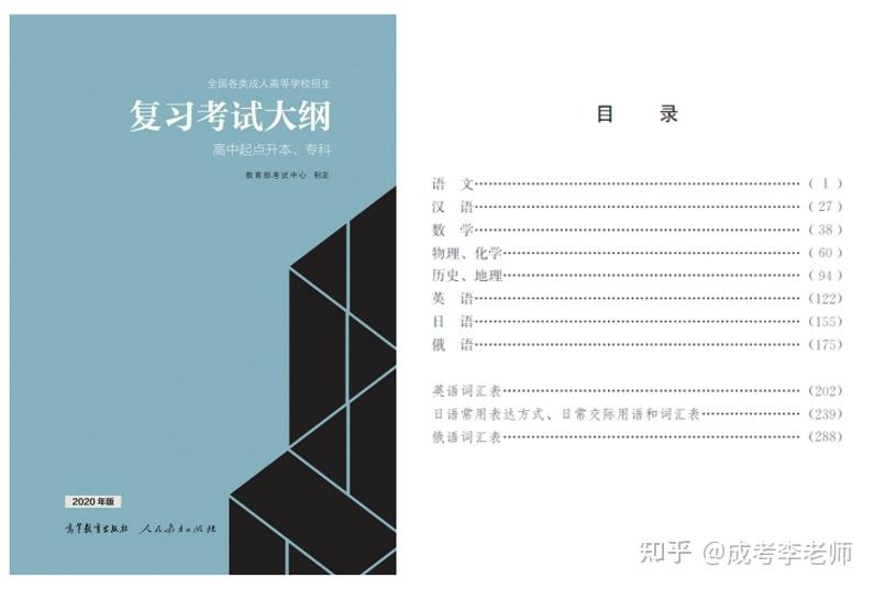 2021年起成人高考启用新版大纲附2021年成人高考大纲建议收藏