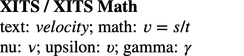 英文字母小写v希腊字母γgamma和希腊字母νnu的手写体如何明确区分