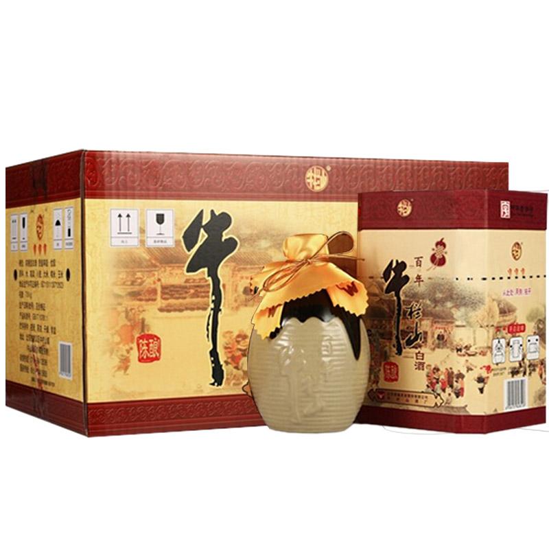 原价$998现价$978送礼年货牛栏山白酒浓香型百年陈酿三牛36度500ml6瓶
