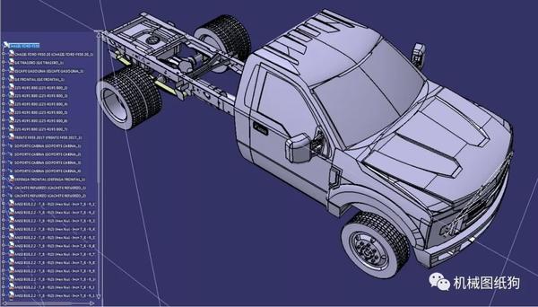 汽车轿车福特f550房车底盘模型3d图纸stp格式