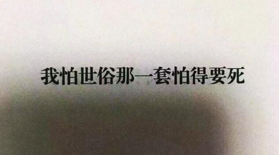 我怕世俗那一套怕的要死