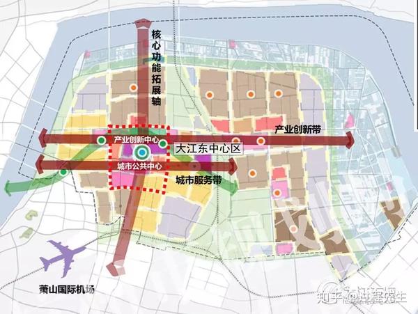 规划单元区位图-大江东产业集聚区层面 大江东中心区单元规划范围