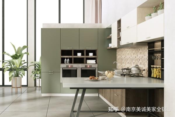 吊柜 地柜设计增加收纳空间,小面积开放格避免暴露过多物品,造成视线