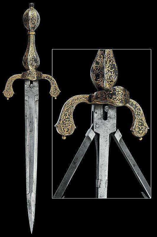 西洋武器界也有此类兵器,称之为左手匕首,用途为双持武器时用来招架.
