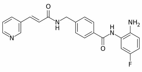 西达苯胺结构式,跟国外原研药物具有完全不同的"骨架"