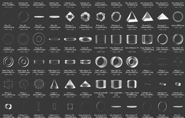 第4期1504款透明玻璃字母和数字3d元素png免抠素材