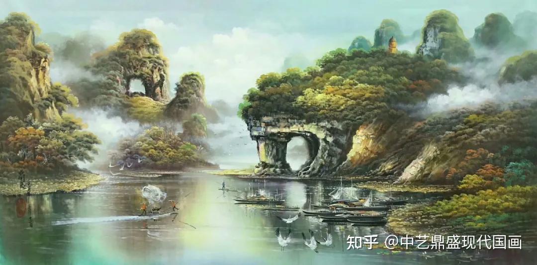 作品赏析吕国良,深圳大芬风水山水油画大师,广东省广宁人,美籍华人