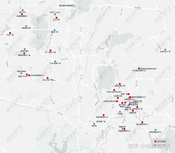 贵阳主城区重点商业项目分布图 | 制图jone 一条"中华路"串起贵阳
