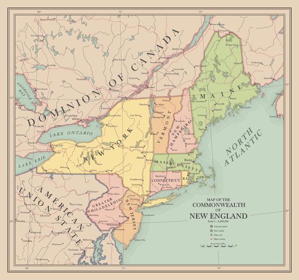 新英格兰地图