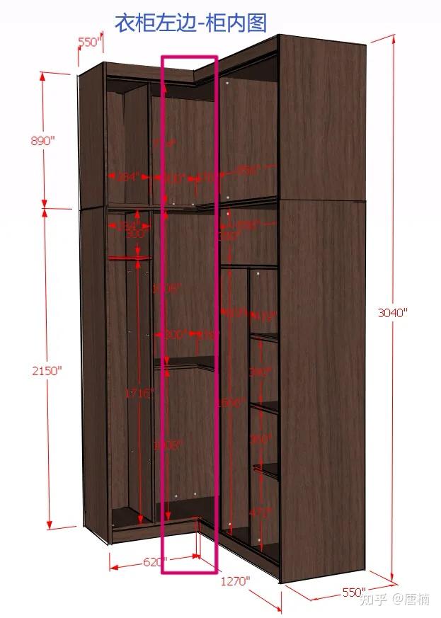 3米高的衣柜怎么设计比较合理,这是设计发过来的图,长