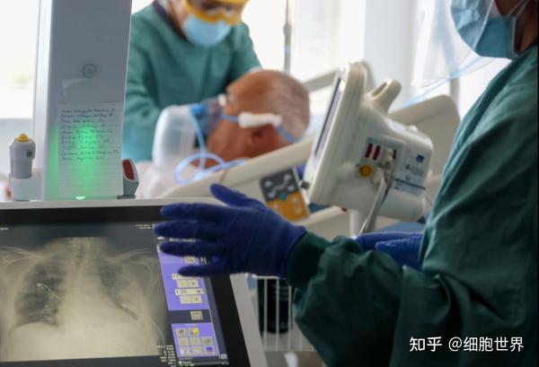 一名新冠患者的肺部x光片