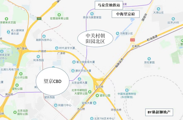 府更接近中关村朝阳园北区(阿里巴巴北京总部就在崔各庄地铁站附近)