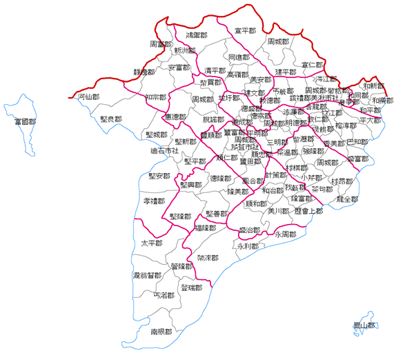 (渣作)越南共和国二级行政区划地图