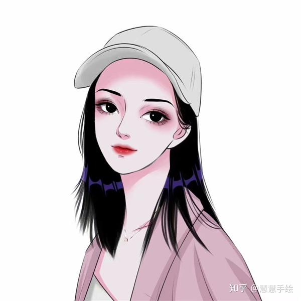 手绘可爱女孩头像高清手绘头像女生唯美简约头像手绘女生简单气质