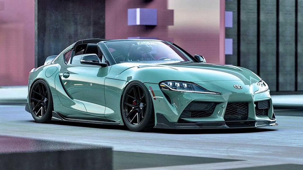外媒绘制敞篷版"牛魔王",全新丰田gr supra targa渲染