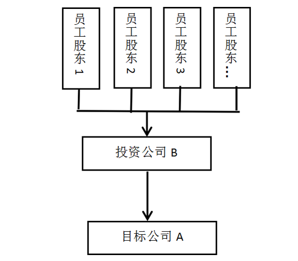针对创业公司a骨干员工持股,专门成立投资公司b,持有b公司股权和直接