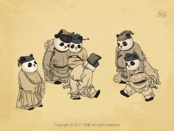 擅长gif动图插画的阿尨,将古今中外的艺术作品主角