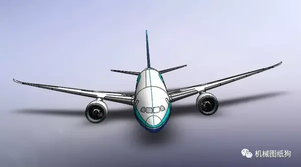 飞行模型boeing787波音飞机模型图纸solidworks设计sldprtstep格式