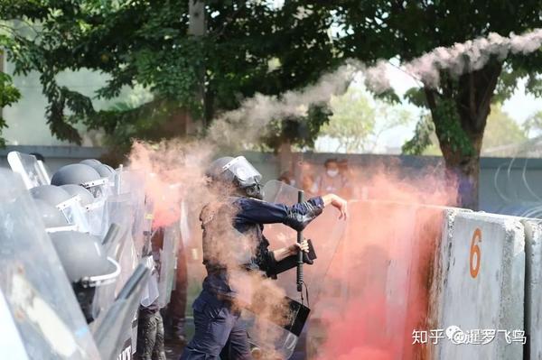 小黄鸭现身泰国抗议活动议会大楼防暴警察提前部署水炮和催泪弹