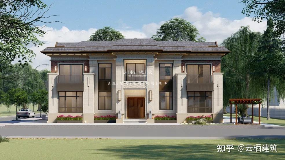 1810m的新中式自建别墅群尽显高级质感