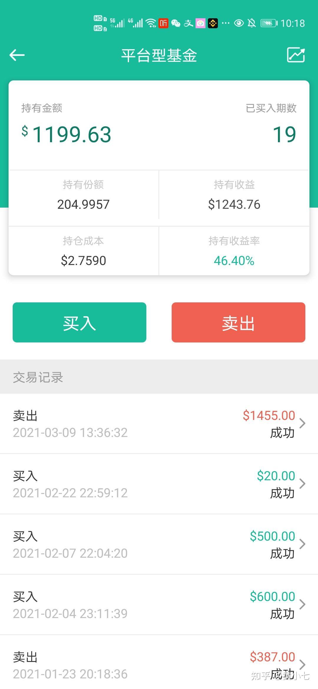 umicash里的平台型组合基金,提现收益,继续复投