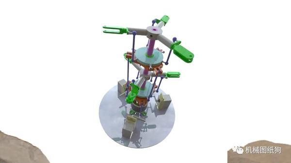 【工程机械】直升机双向斜盘主轴3d数模图纸 step格式