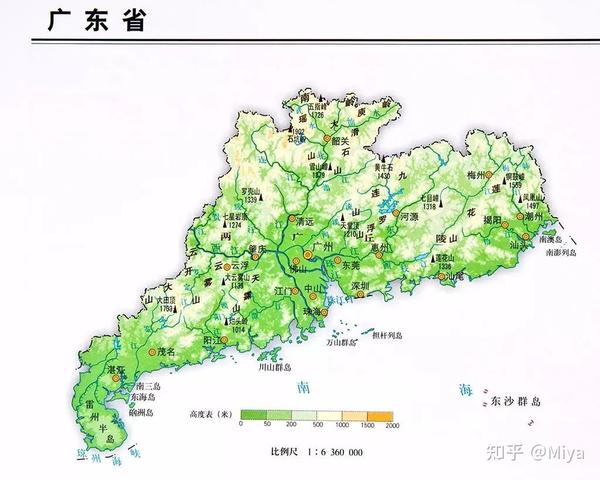 广东一半城市都是被发达的水系,河流,山脉切割开了