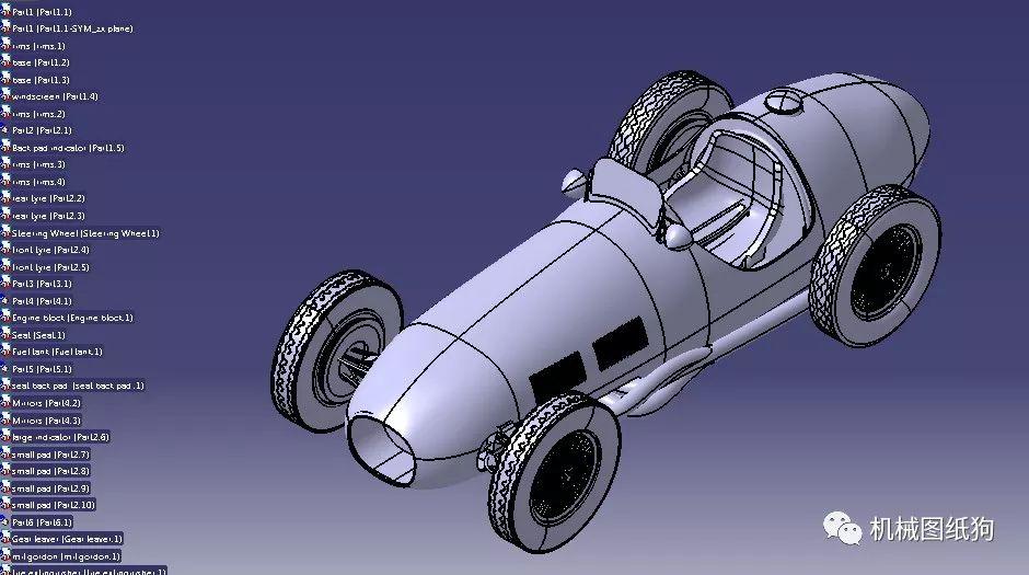 【汽车轿车】法拉利 ferrari 1952 gp汽车3d图纸 stp格式 catia设计