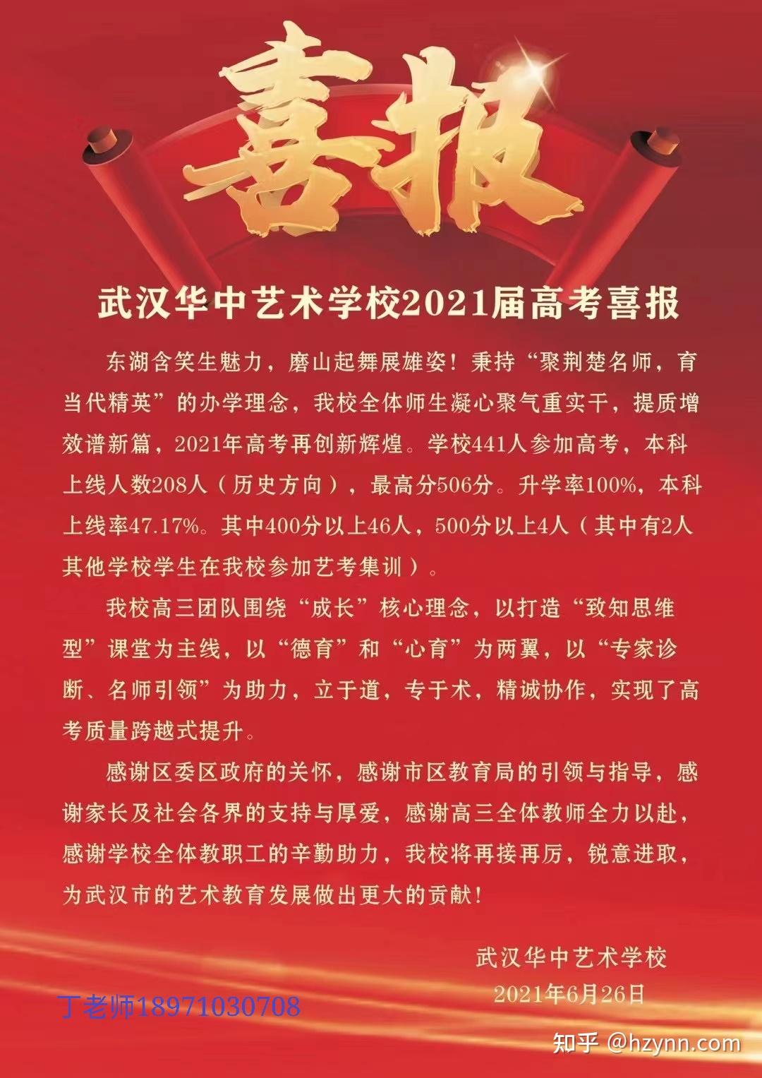 武汉华中艺术学校2021届高考荣誉榜