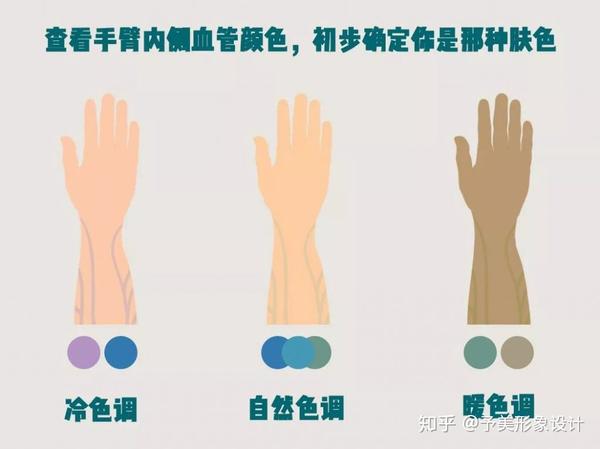 第二,看你手腕静脉血管的颜色,蓝紫色呈冷调,橄榄绿呈暖调,冷暖都有