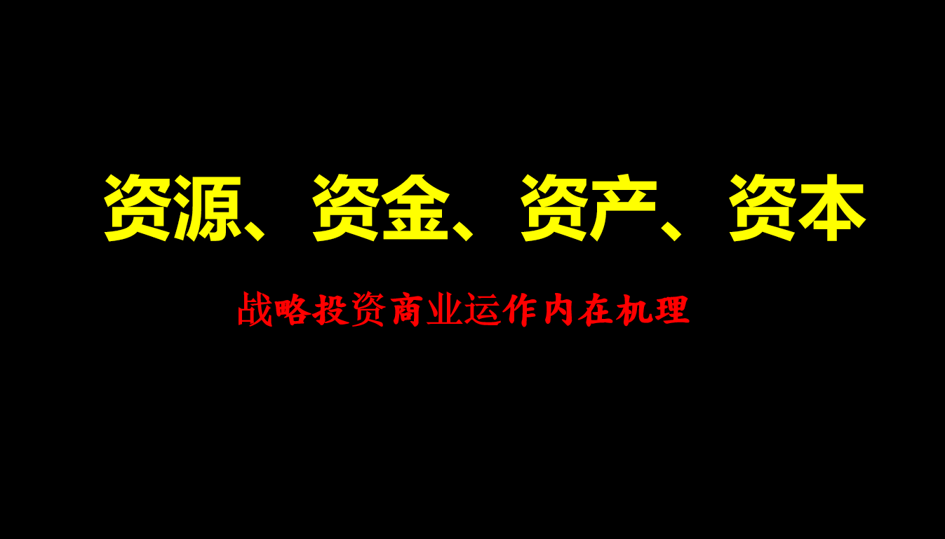 四资模型是资源资金资产资本四大要素商业运作的内在机理是战略投资